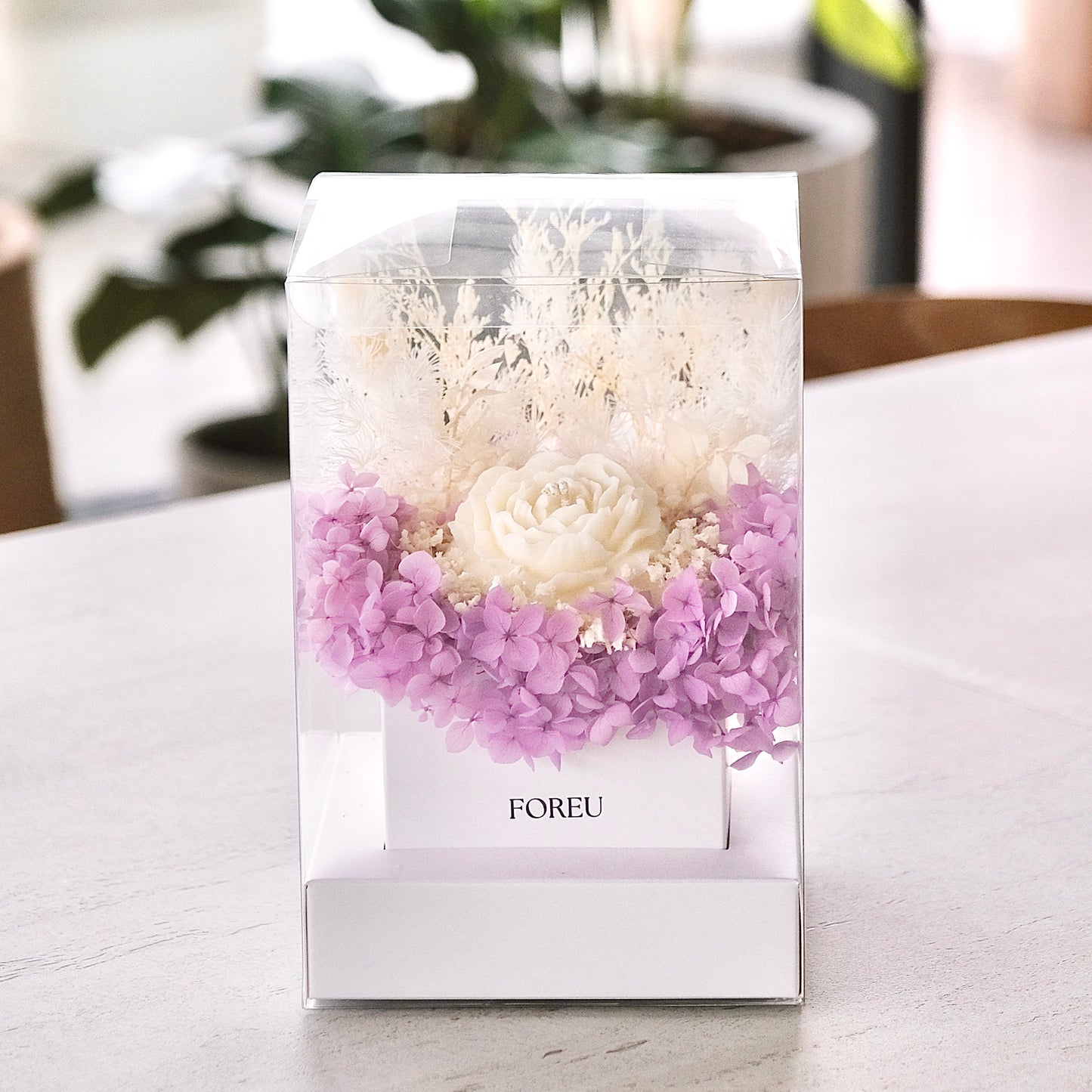 Premium Flower Box (Single Candle) - Lilac Whisper