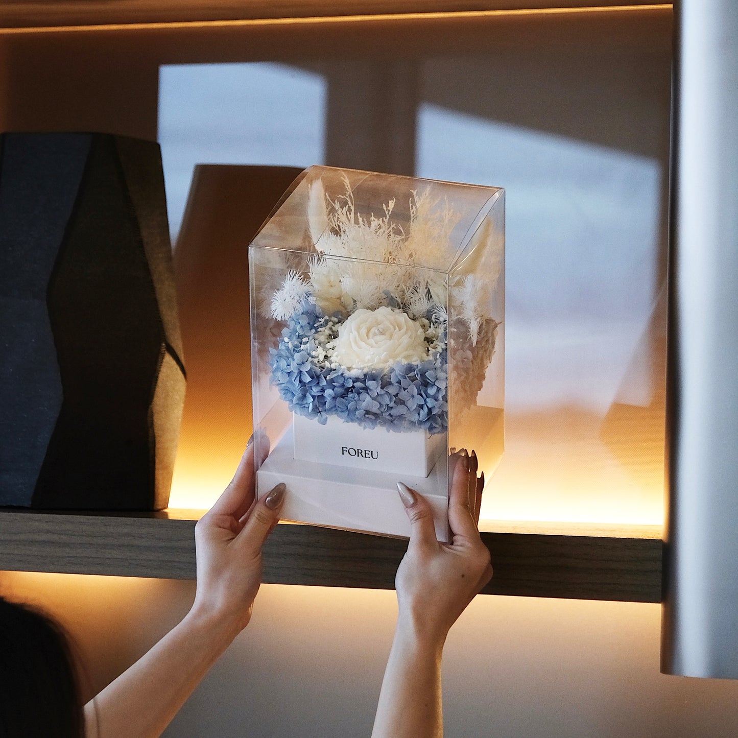 Premium Flower Box (Single Candle) - Midnight Meadow