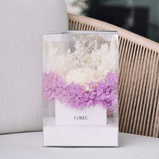 Premium Flower Box (Single Candle) - Lilac Whisper