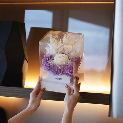 Premium Flower Box (Single Candle) - Lilac Whisper