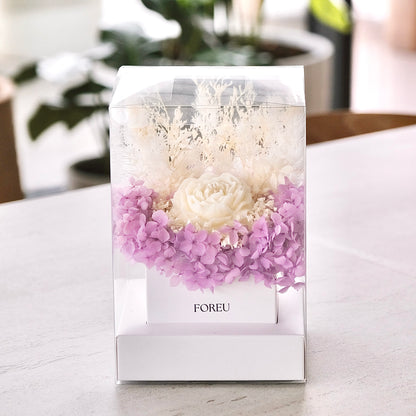 Premium Flower Box (Single Candle) - Lilac Whisper