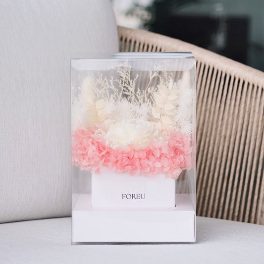 Premium Flower Box (Single Candle) - Blush Bloom