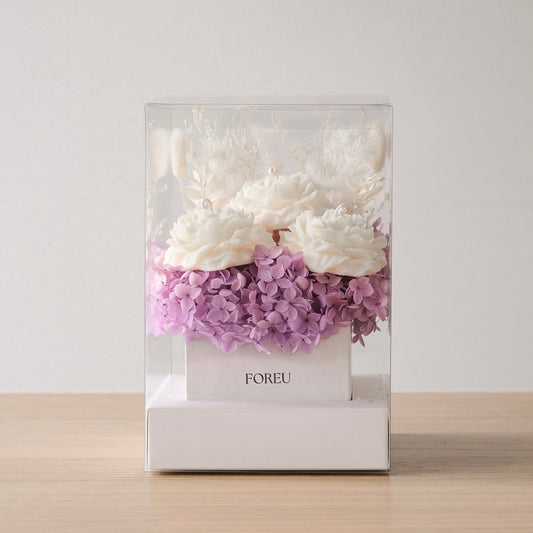 The Aura Collection | Dried Flower & Candle Box in Lilac Whisper