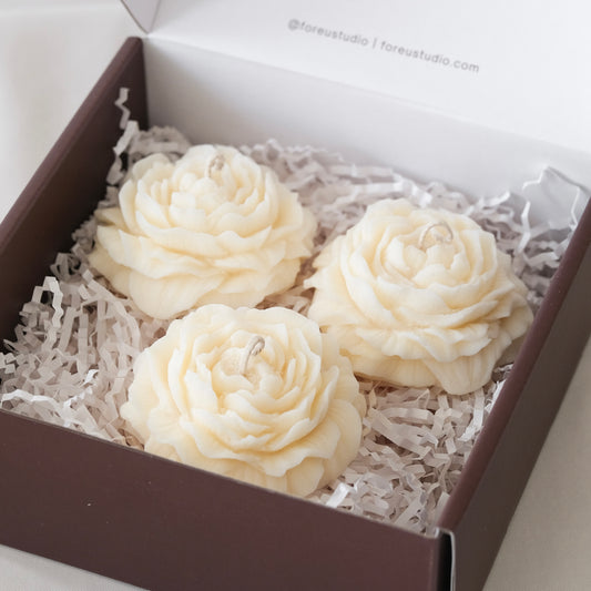 Peony Soy Candles (Scented - Set of 3)
