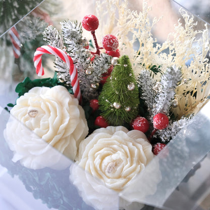 FOREU Premium Christmas Candle Box clear gift box with festive design, perfect for luxury Christmas gifting and stylish holiday aesthetic décor inspo.