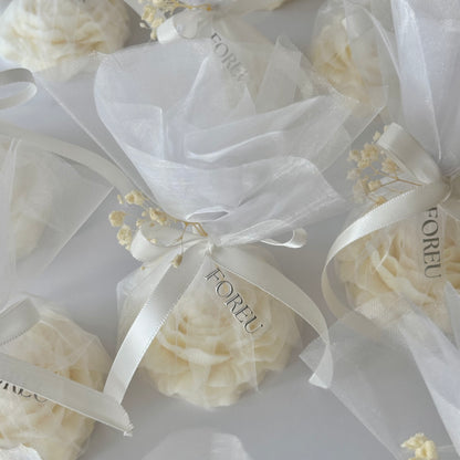 [MADE TO ORDER] Elegant Wedding Candle Favours, Peony Flower Candle, Bridal Shower Favours